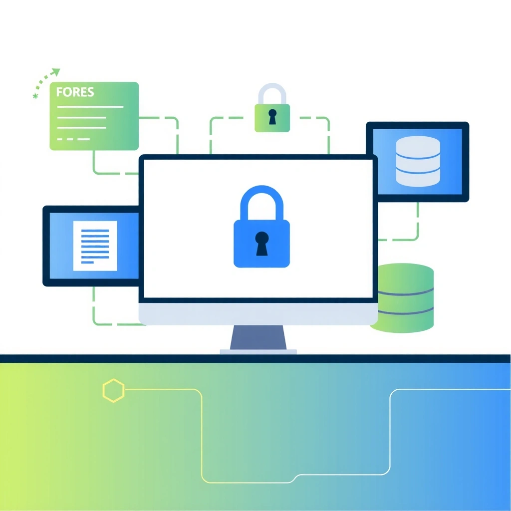 Data collection illustration showing secure digital forms and protected information